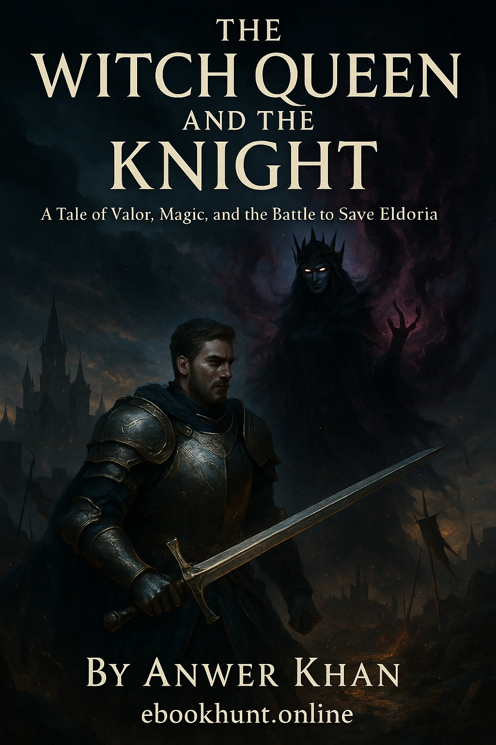 Epic fantasy novel The Witch Queen and the Knight cover