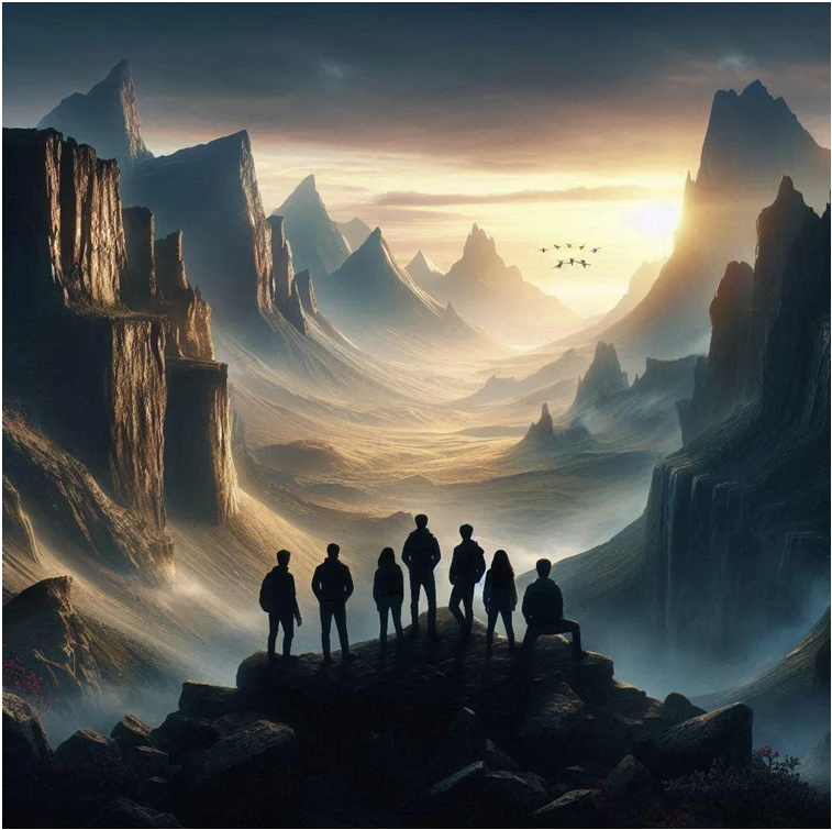 Chapter depicting companions united in Beneath the Surface as they prepare for descent