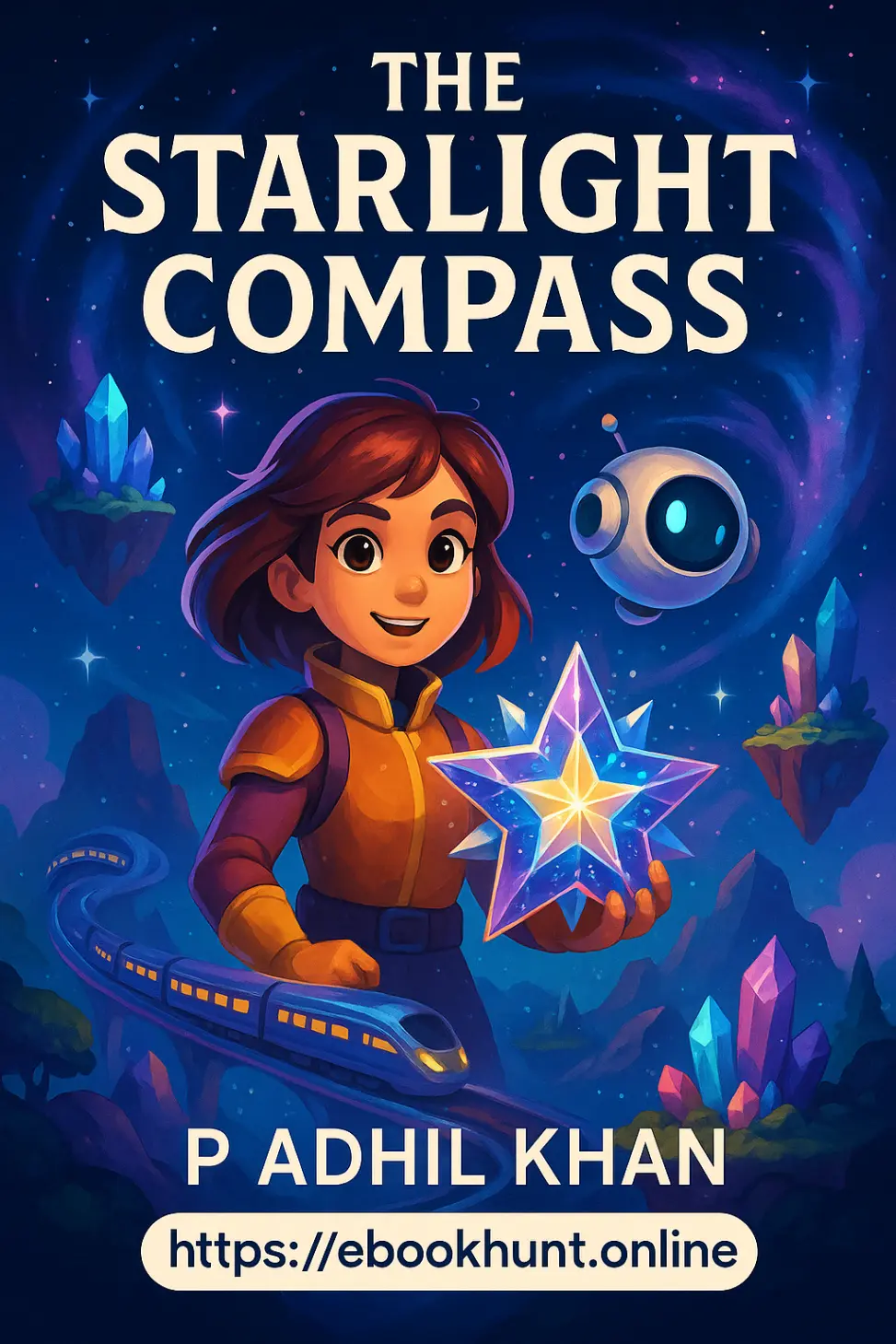 The Starlight Compass Book Cover - Zara and Krix's Futuristic Adventure