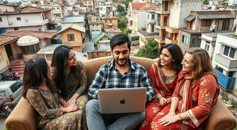 Opening scene from The Enchanted Balancing Act introducing the central romantic situation with humor and charm