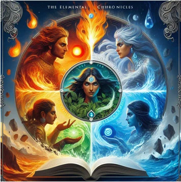 The Eternal Dance elemental characters Ignis Aquara Terra Aura cosmic beings