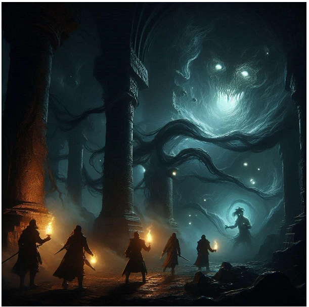 Epic battle scene from Beneath the Surface during clash of realms