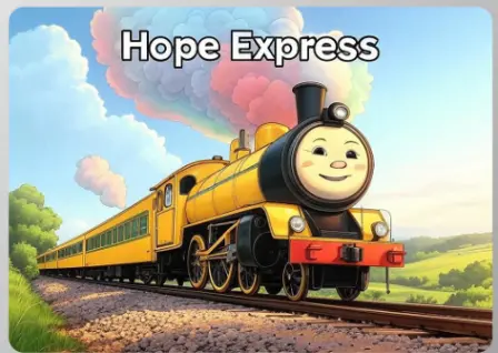 The Journey of the Hope Express Page 3 - Rainbow Valley with Mathematical Patterns