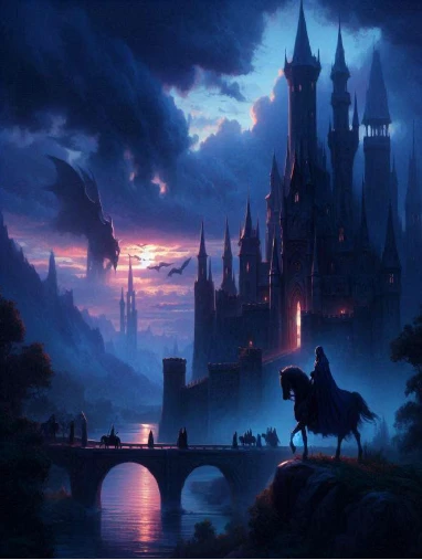 Epic battle fantasy scene