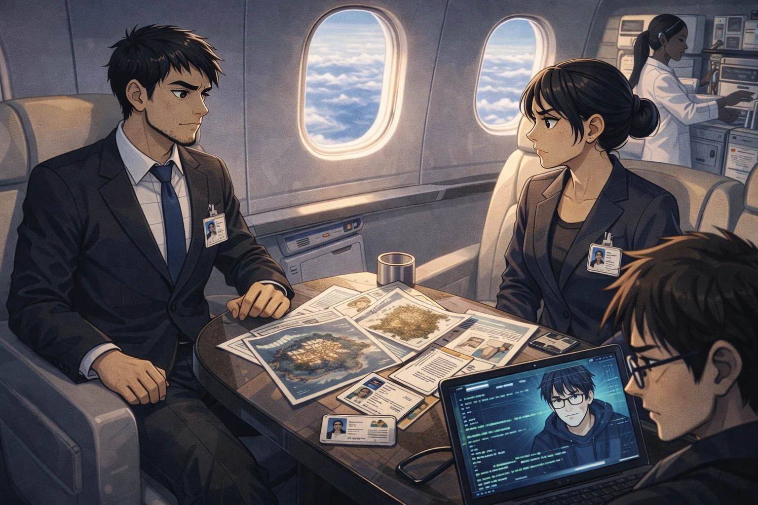 Tense scene illustration from domestic psychological thriller books series