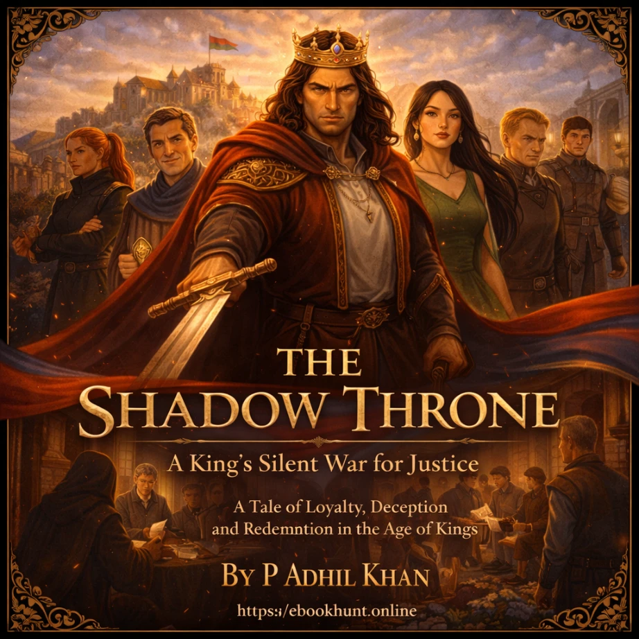 The Shadow Throne book cover showing King Armando's journey of justice and loyalty