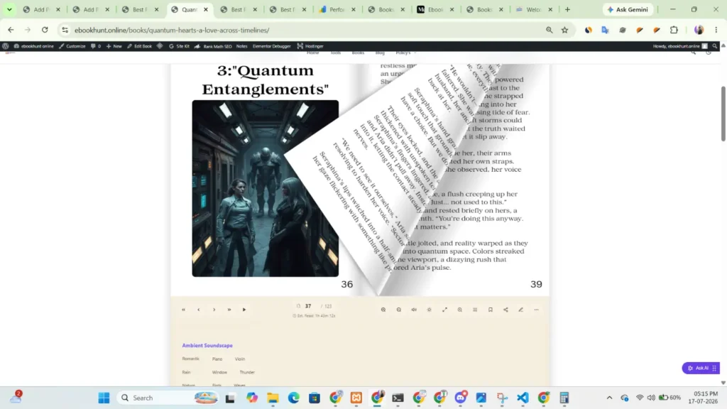 dark mode and ambient sound while reading a fantasy novel free online