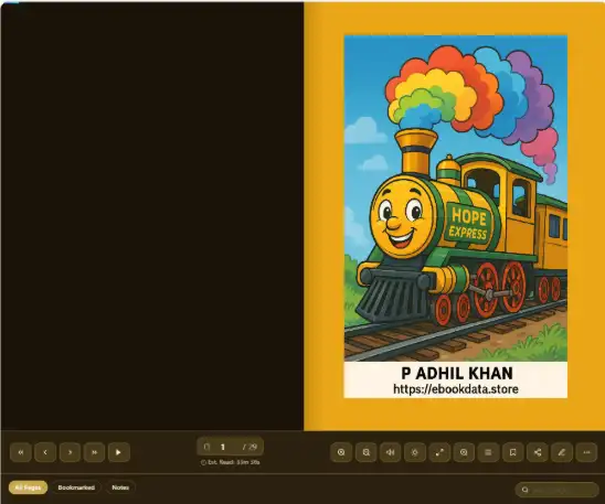 free books for kids reading The Hope Express online with 3D page flip and dark mode