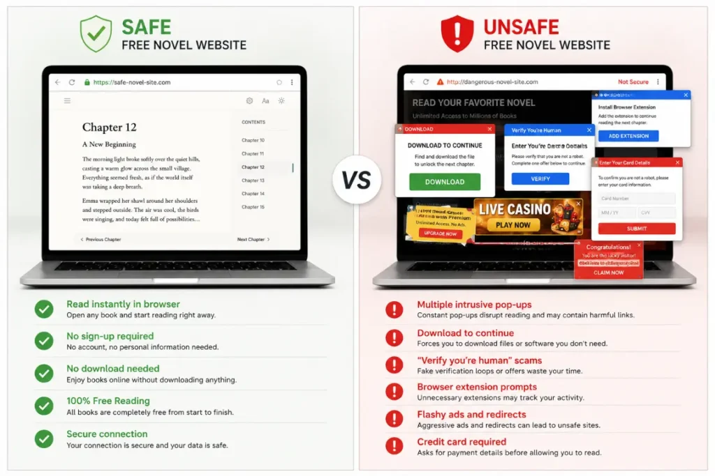 how to tell if a free novel site is safe